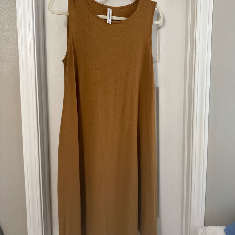 Sleeveless Tan Dress